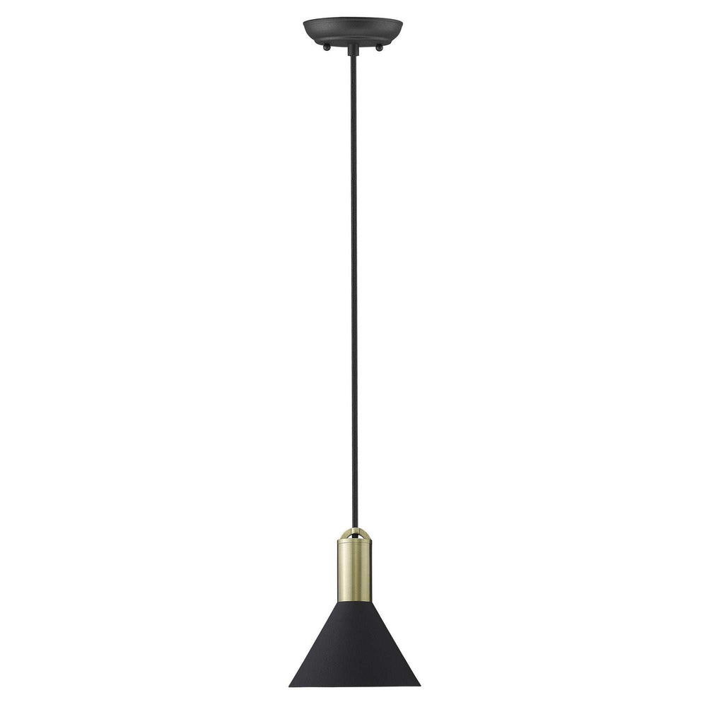 Matte Black and Gold Conical Pendant Hanging Light - Homeroots - Flyclothing LLC