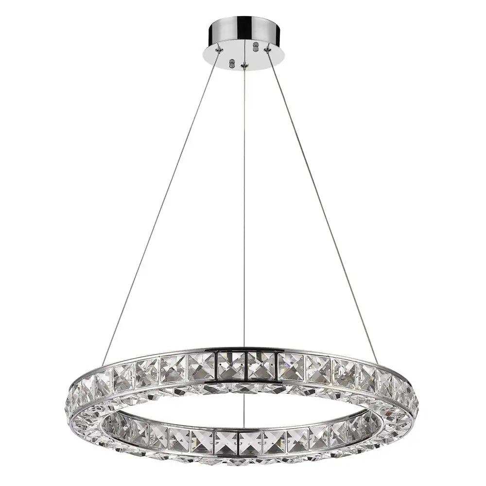 Silver Faux Crystal Bling Ring LED Hanging Light - Homeroots - Flyclothing LLC