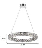 Silver Faux Crystal Bling Ring LED Hanging Light - Homeroots - Flyclothing LLC