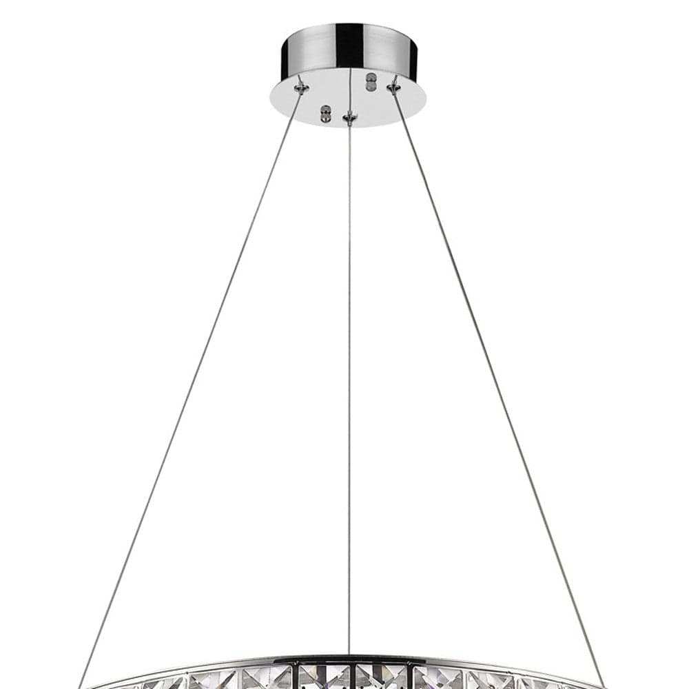 Silver Faux Crystal Bling Ring LED Hanging Light - Homeroots - Flyclothing LLC