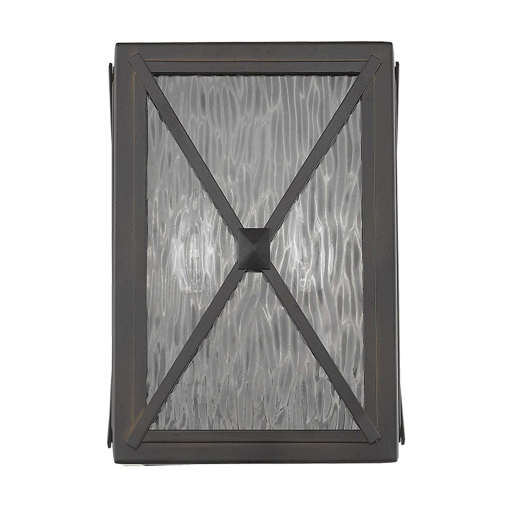 Burnished Bronze Criss Cross Water Glass Outdoor Light - Homeroots - Flyclothing LLC