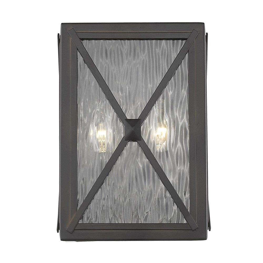 Burnished Bronze Criss Cross Water Glass Outdoor Light - Homeroots - Flyclothing LLC