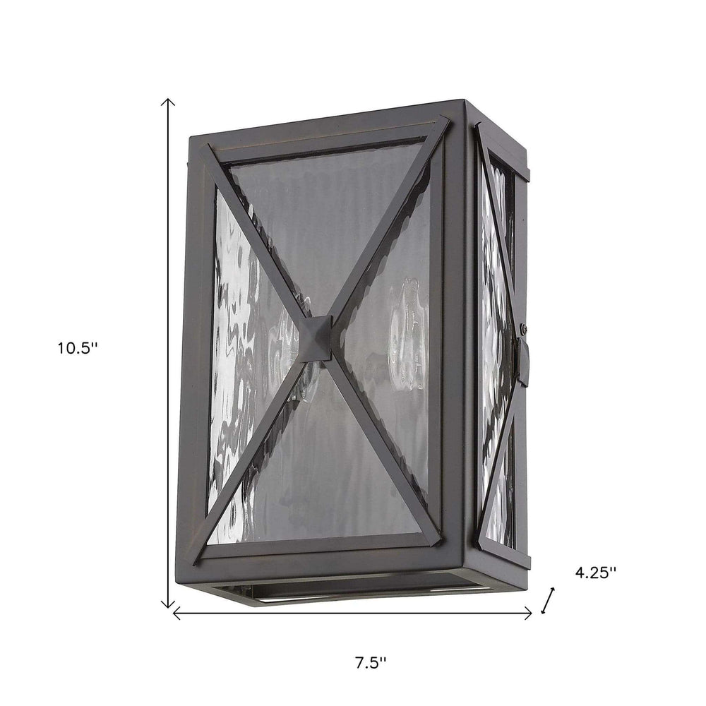 Burnished Bronze Criss Cross Water Glass Outdoor Light - Homeroots - Flyclothing LLC