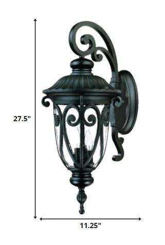 Naples 3-Light Matte Black Wall Light - Homeroots - Flyclothing LLC