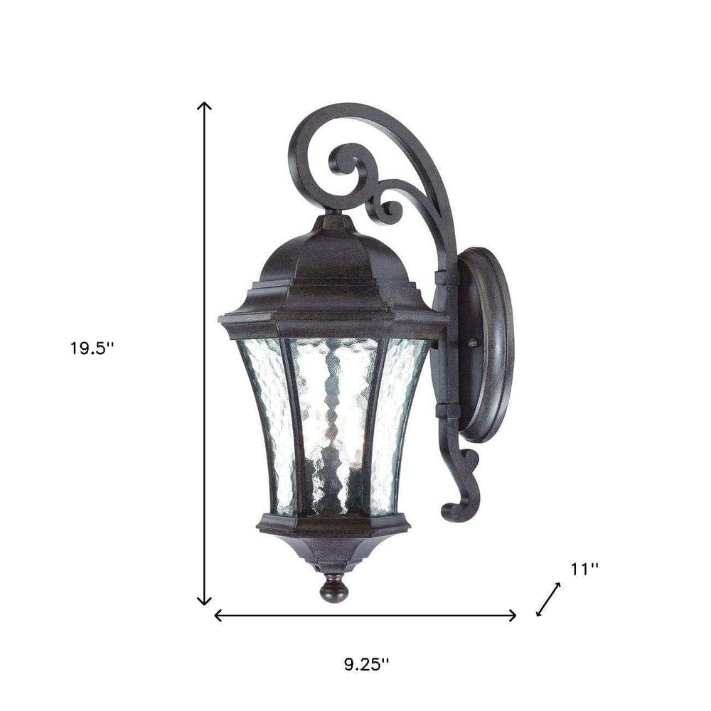 XL Antique Black Tapered Hanging Lantern Wall Light - Homeroots - Flyclothing LLC