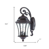 XL Antique Black Tapered Hanging Lantern Wall Light - Homeroots - Flyclothing LLC