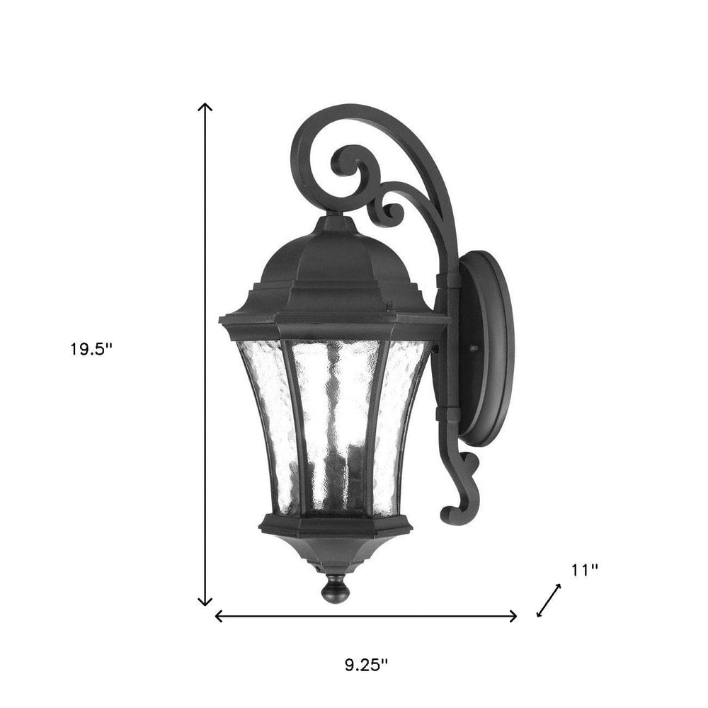 XL Matte Black Tapered Hanging Lantern Wall Light - Homeroots - Flyclothing LLC