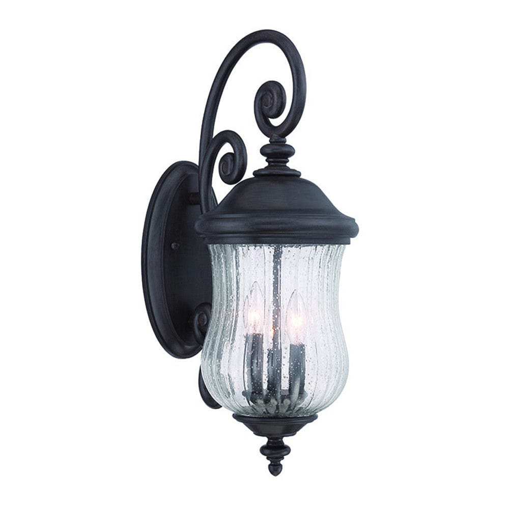 Three Light Matte Black Urn Shaped Wall Light - Homeroots - Flyclothing LLC