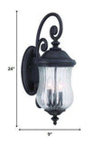 Three Light Matte Black Urn Shaped Wall Light - Homeroots - Flyclothing LLC