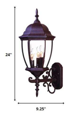 Dark Brown Ornamental Lantern Wall Light - Homeroots - Flyclothing LLC
