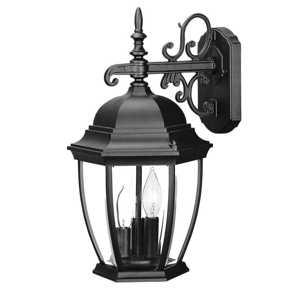 Three Light Matte Black Wide Hanging Lantern Wall Light - Homeroots - Flyclothing LLC
