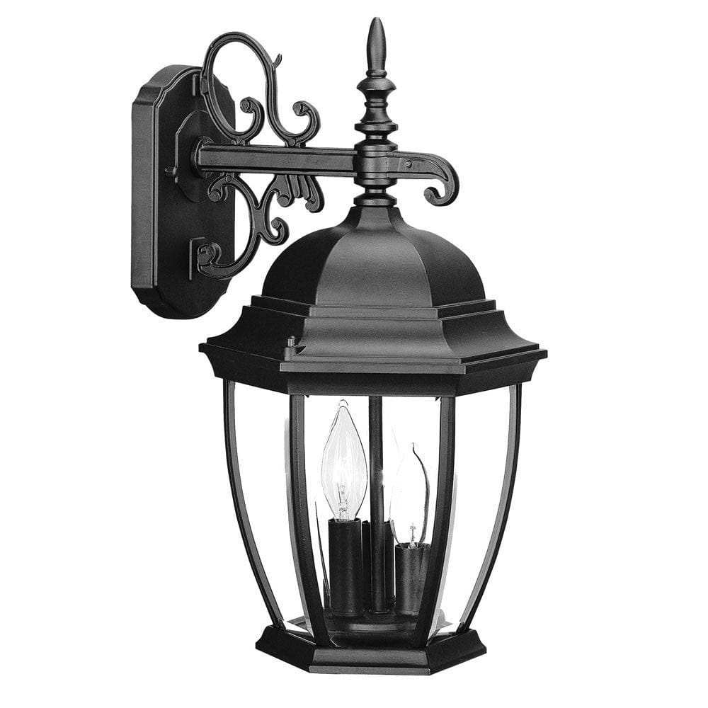Three Light Matte Black Wide Hanging Lantern Wall Light - Homeroots - Flyclothing LLC