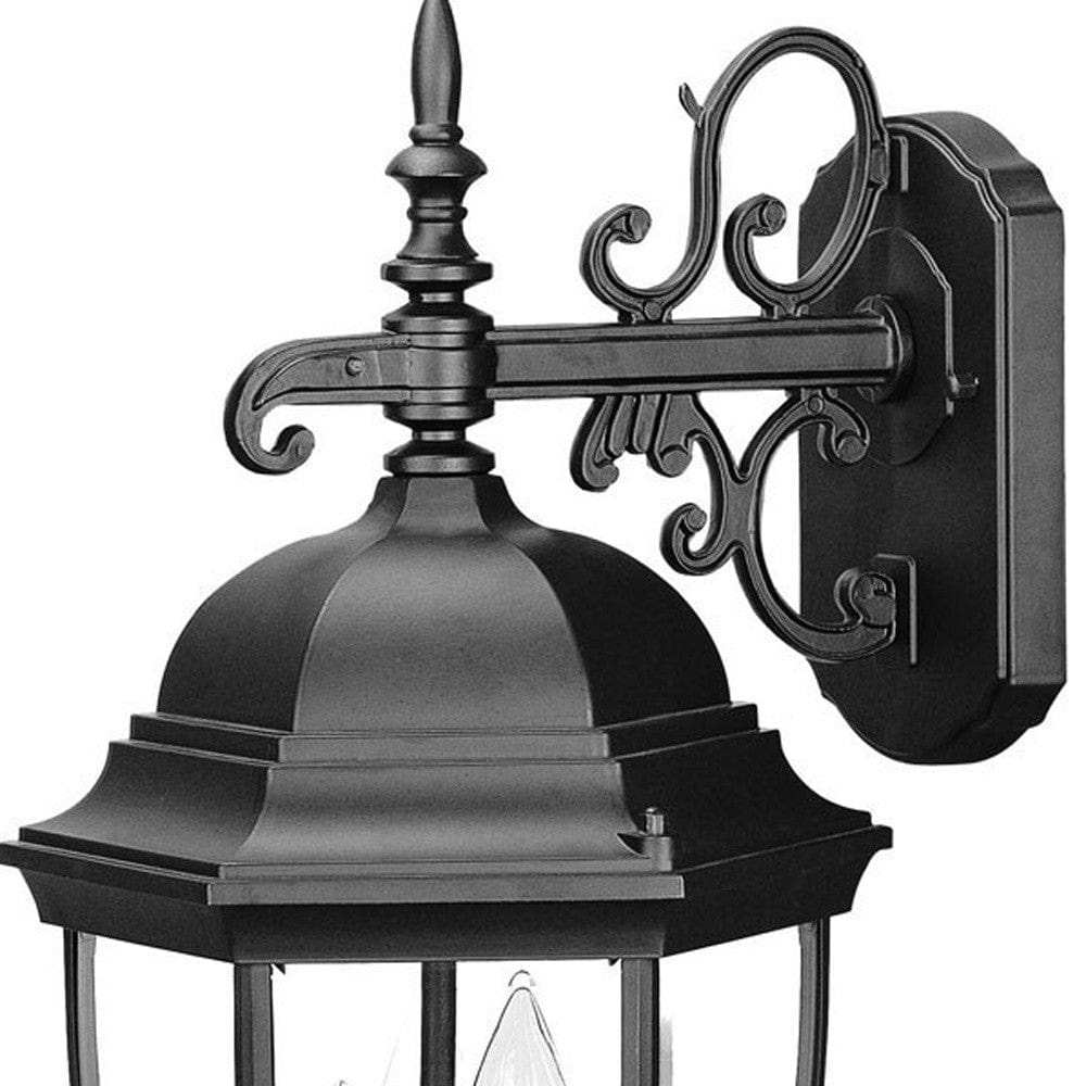 Three Light Matte Black Wide Hanging Lantern Wall Light - Homeroots - Flyclothing LLC