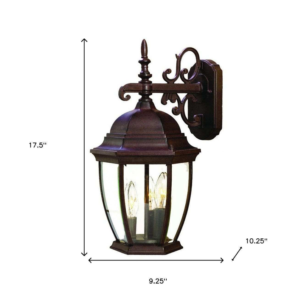 Three Light Dark Brown Wide Hanging Lantern Wall Light - Homeroots - Flyclothing LLC