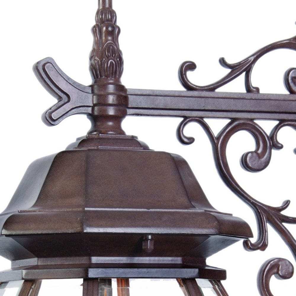 Three Light Dark Brown Hanging Glass Globe Wall Light - Homeroots - Flyclothing LLC