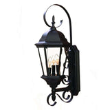 Three Light Matte Black Swing Arm Lantern Wall Light - Homeroots - Flyclothing LLC