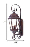 Three Light Dark Brown Swing Arm Lantern Wall Light - Homeroots - Flyclothing LLC