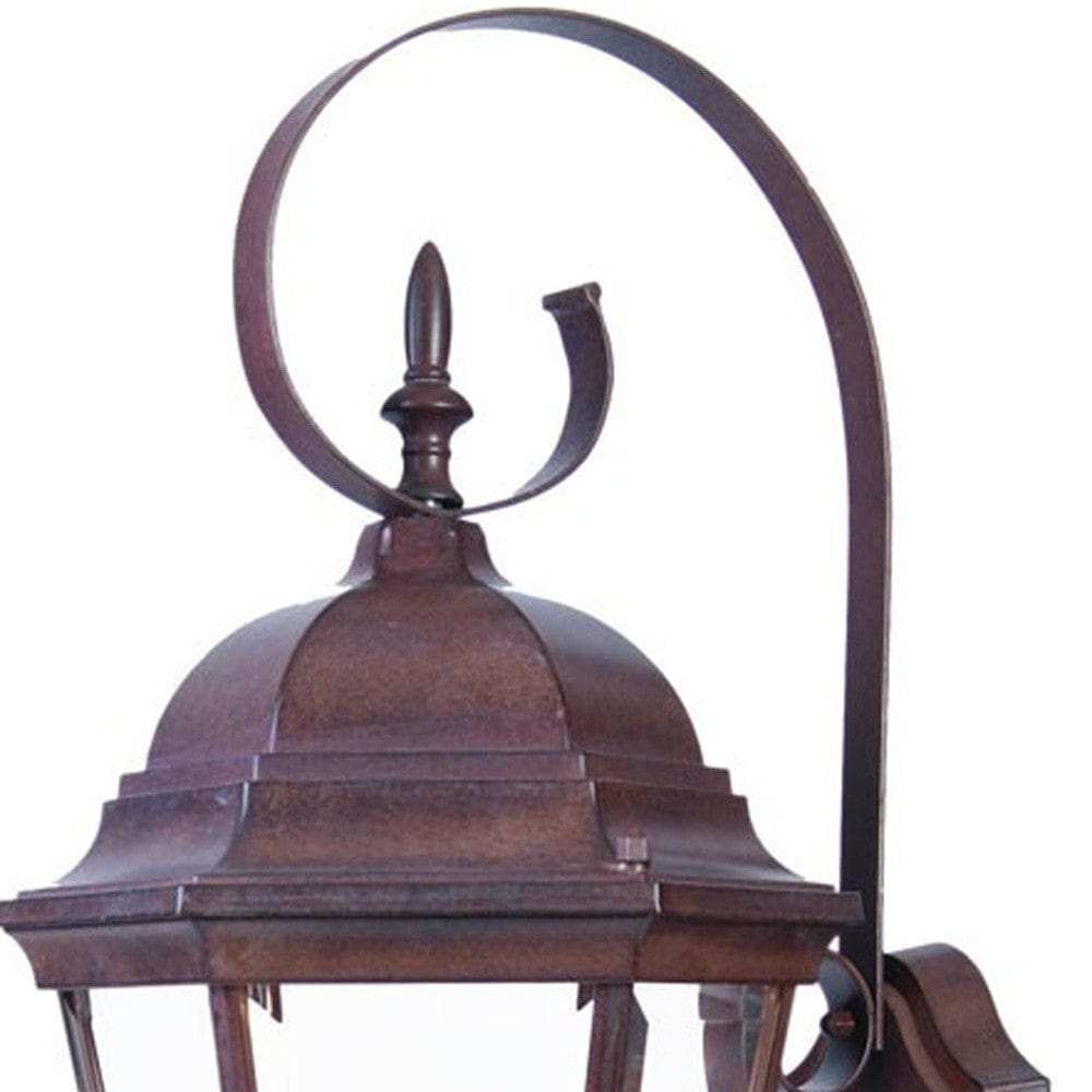 Three Light Dark Brown Swing Arm Lantern Wall Light - Homeroots - Flyclothing LLC