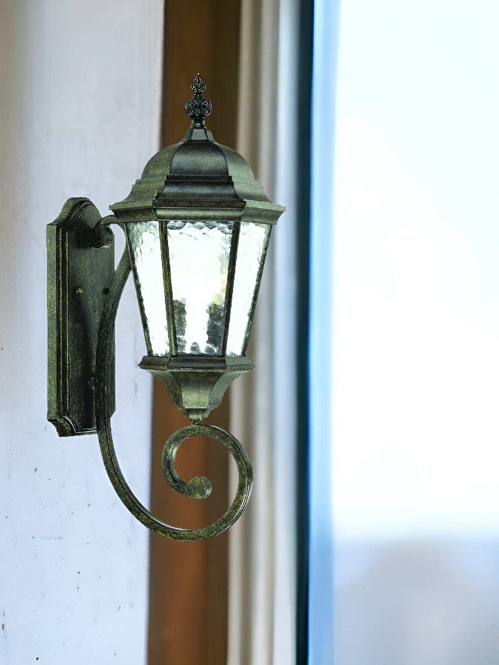 Two Light Antique Black Carousel Lantern Wall Light - Homeroots - Flyclothing LLC