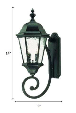 Two Light Matte Black Carousel Lantern Wall Light - Homeroots - Flyclothing LLC