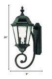 Two Light Matte Black Carousel Lantern Wall Light - Homeroots - Flyclothing LLC