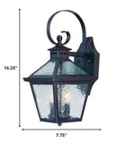 XL Two Antique Bronze Black Hammered Glass Wall Light - Homeroots - Flyclothing LLC