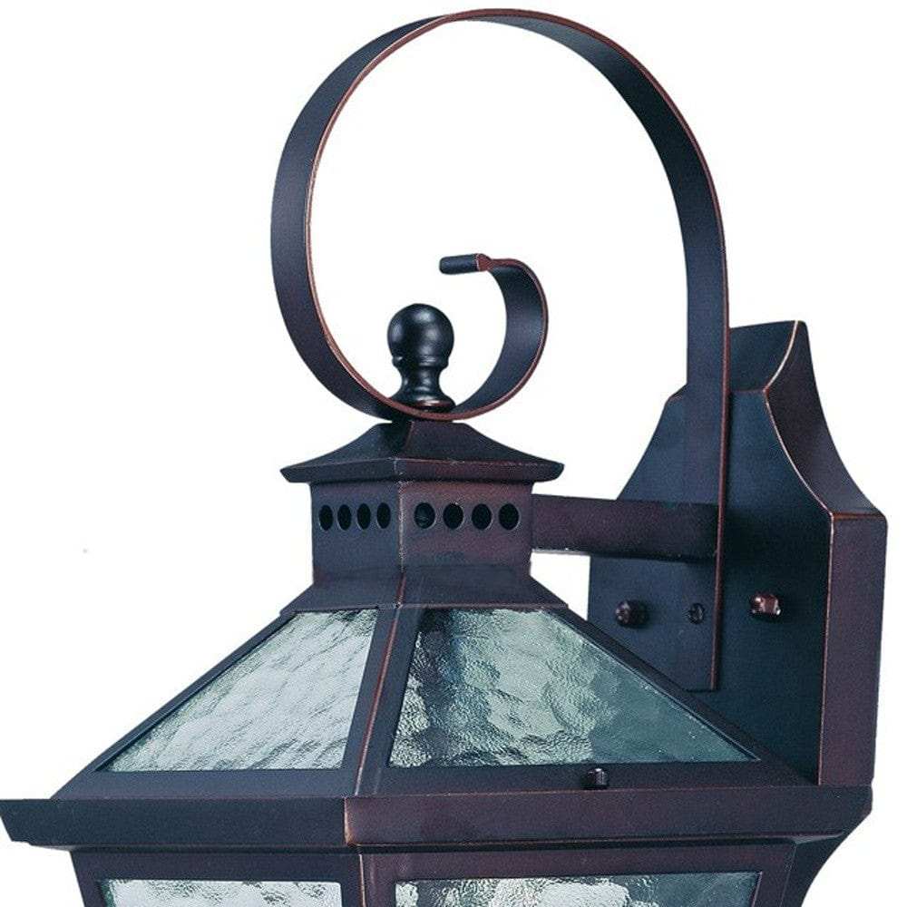 XL Two Antique Bronze Black Hammered Glass Wall Light - Homeroots - Flyclothing LLC