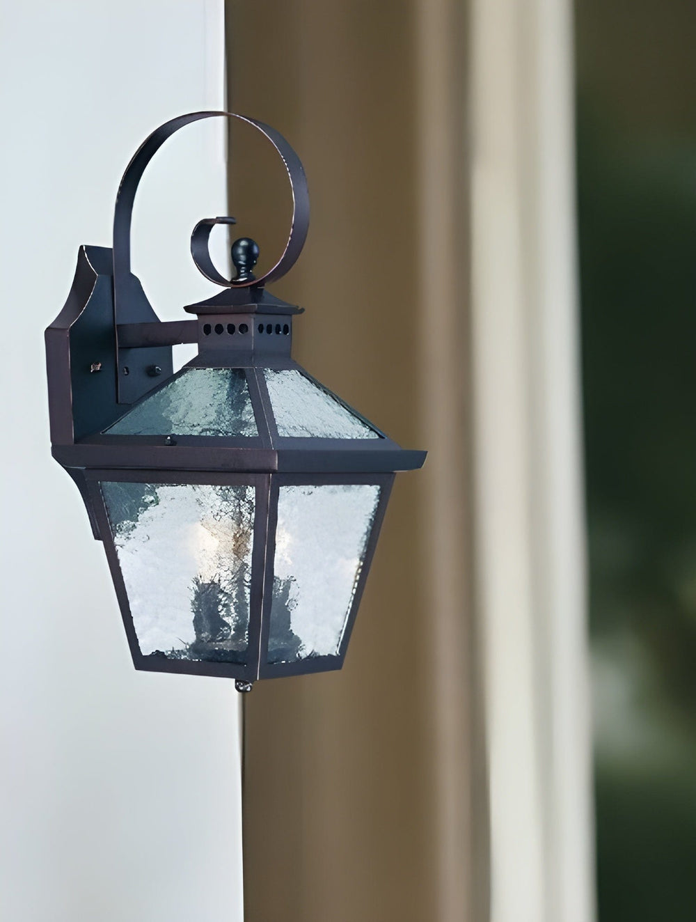 XL Two Antique Bronze Black Hammered Glass Wall Light - Homeroots - Flyclothing LLC