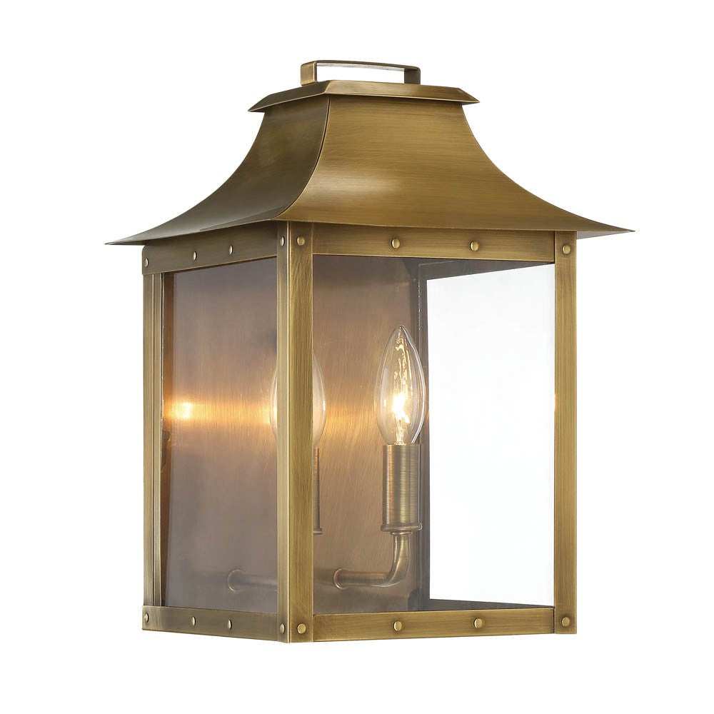 Manchester 2-Light Aged Brass Pocket Wall Light - Homeroots - Flyclothing LLC