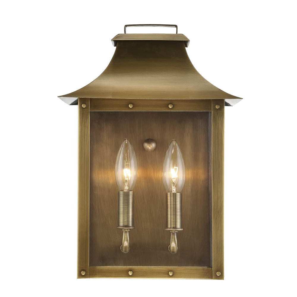 Manchester 2-Light Aged Brass Pocket Wall Light - Homeroots - Flyclothing LLC