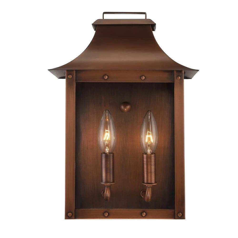 Manchester 2-Light Copper Patina Pocket Wall Light - Homeroots - Flyclothing LLC