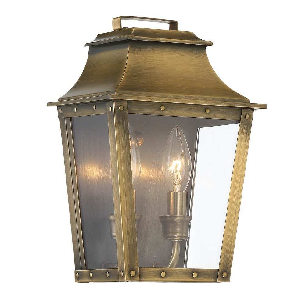 Coventry 2-Light Aged Brass Pocket Wall Light - Homeroots - Flyclothing LLC