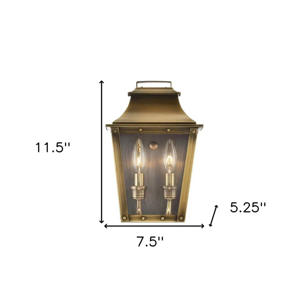 Coventry 2-Light Aged Brass Pocket Wall Light - Homeroots - Flyclothing LLC