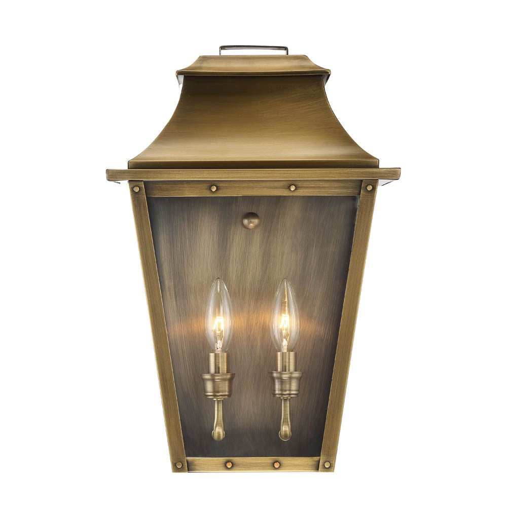 Coventry 2-Light Aged Brass Pocket Wall Light - Homeroots - Flyclothing LLC