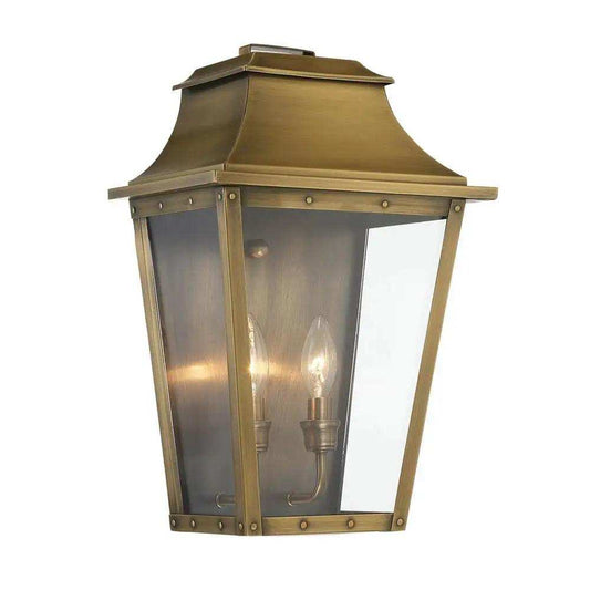 Coventry 2-Light Aged Brass Pocket Wall Light - Homeroots - Flyclothing LLC