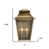 Coventry 2-Light Aged Brass Pocket Wall Light - Homeroots - Flyclothing LLC