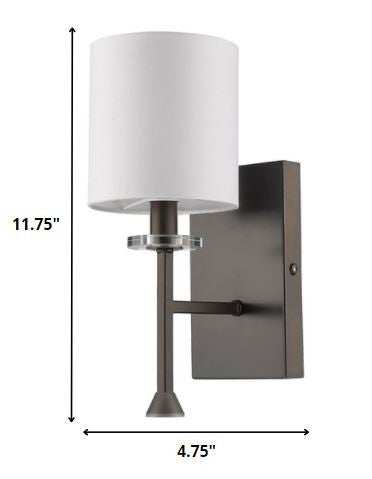 Minimalist Bronze Wall Sconce with Fabric Shade - Homeroots - Flyclothing LLC