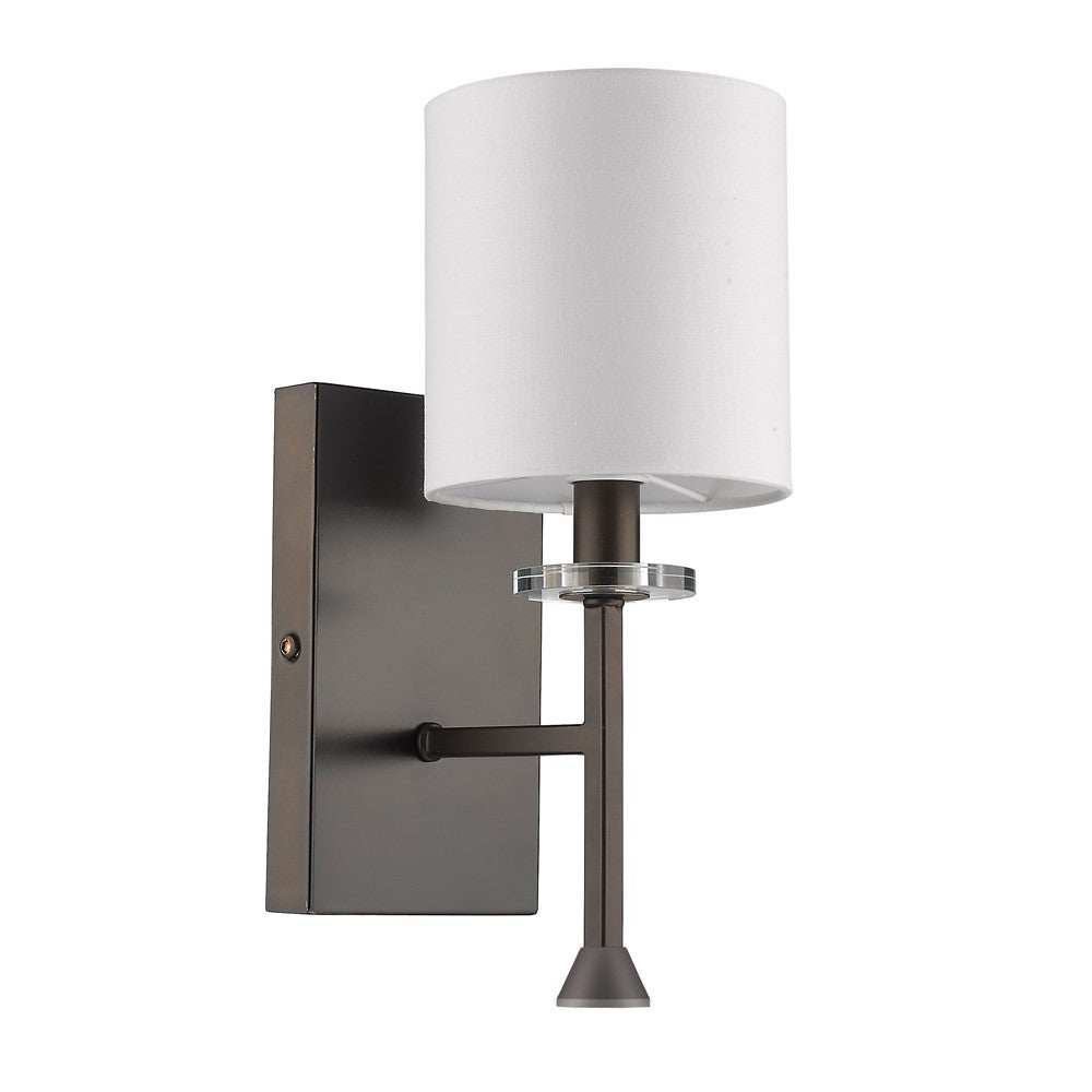Minimalist Bronze Wall Sconce with Fabric Shade - Homeroots - Flyclothing LLC