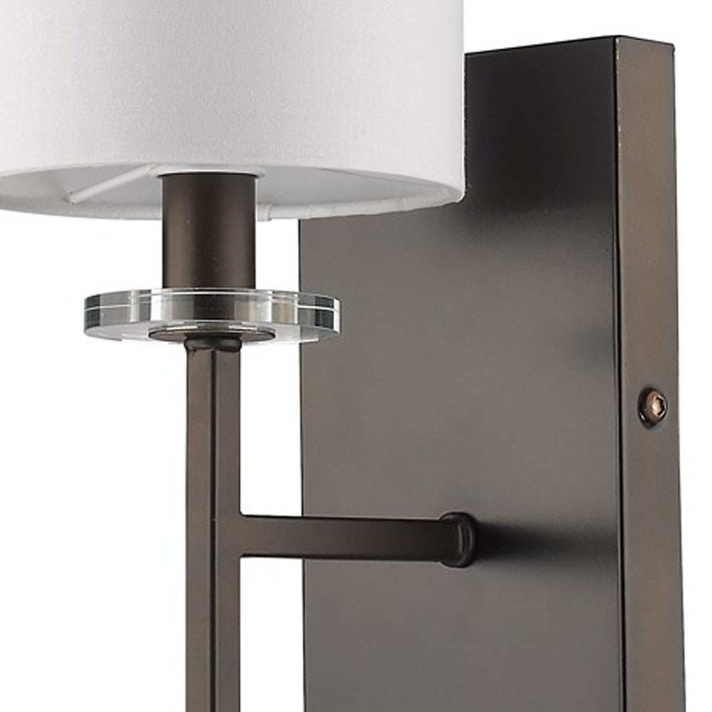 Minimalist Bronze Wall Sconce with Fabric Shade - Homeroots - Flyclothing LLC