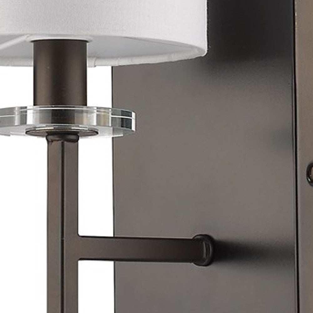 Minimalist Bronze Wall Sconce with Fabric Shade - Homeroots - Flyclothing LLC