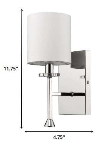 Minimalist Silver Wall Sconce with Fabric Shade - Homeroots - Flyclothing LLC