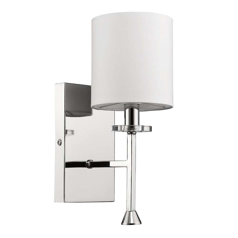 Minimalist Silver Wall Sconce with Fabric Shade - Homeroots - Flyclothing LLC