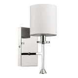 Minimalist Silver Wall Sconce with Fabric Shade - Homeroots - Flyclothing LLC