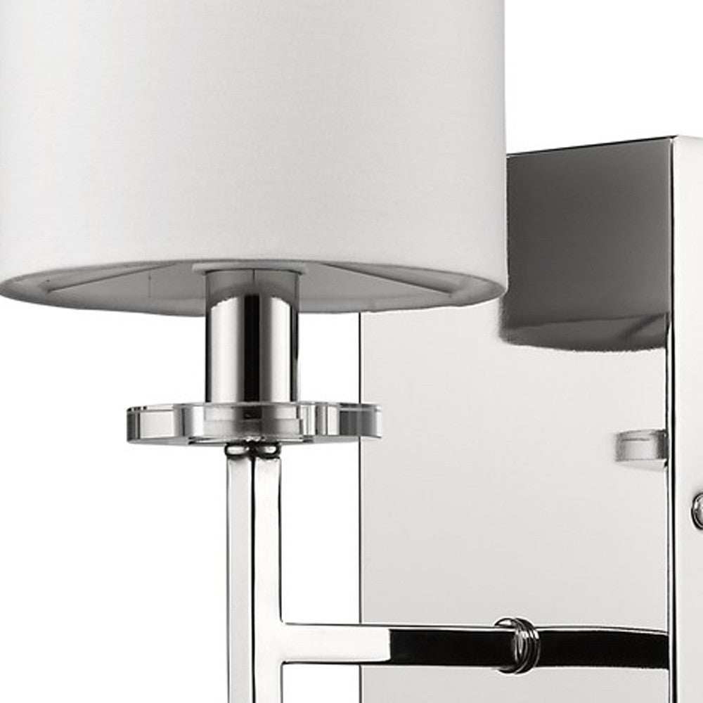 Minimalist Silver Wall Sconce with Fabric Shade - Homeroots - Flyclothing LLC