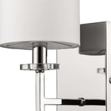 Minimalist Silver Wall Sconce with Fabric Shade - Homeroots - Flyclothing LLC