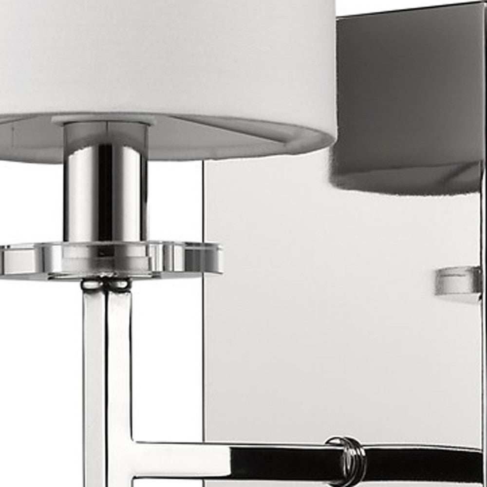 Minimalist Silver Wall Sconce with Fabric Shade - Homeroots - Flyclothing LLC