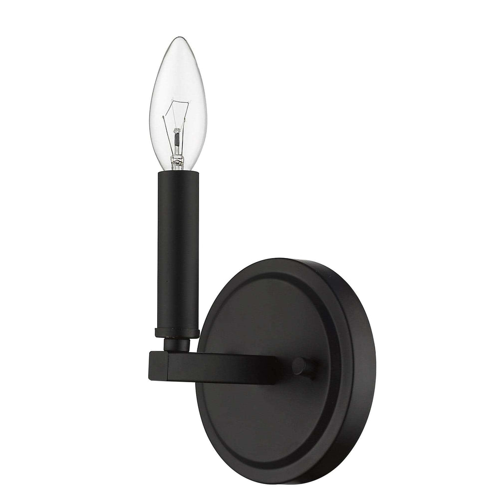 One Light Matte Black Wall Sconce - Homeroots - Flyclothing LLC