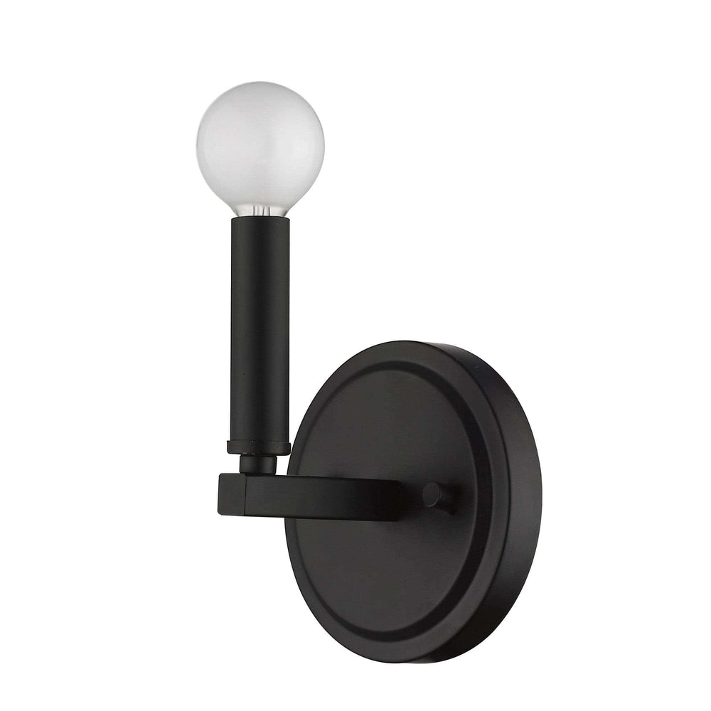 One Light Matte Black Wall Sconce - Homeroots - Flyclothing LLC