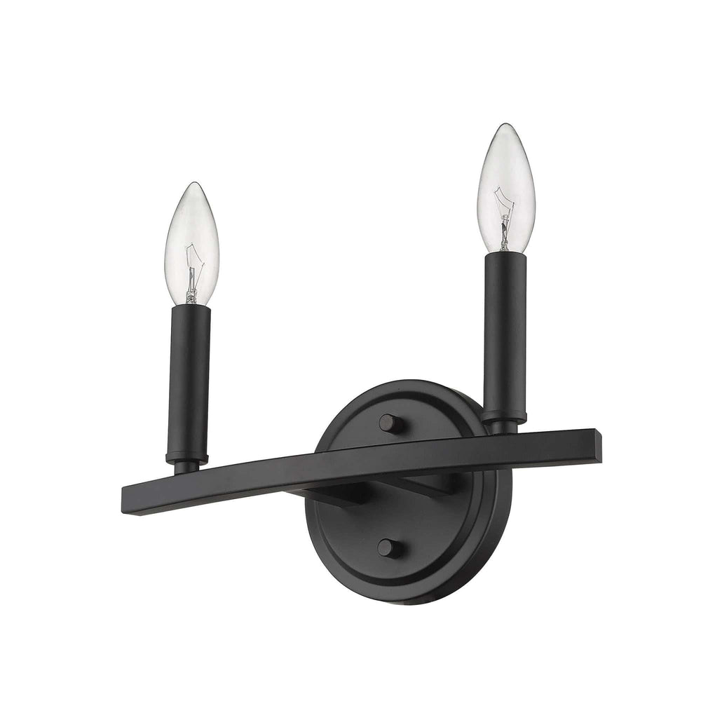 Two Light Matte Black Wall Sconce - Homeroots - Flyclothing LLC