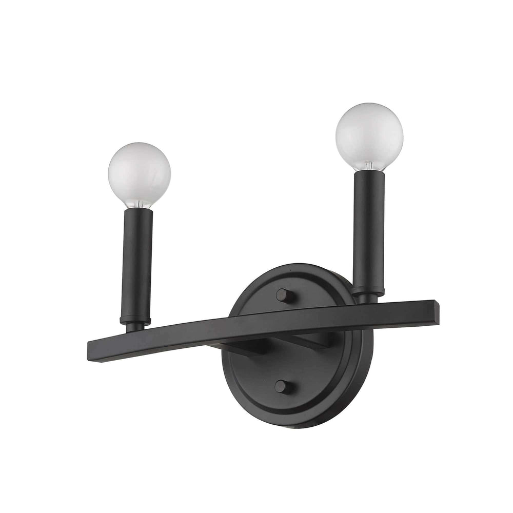 Two Light Matte Black Wall Sconce - Homeroots - Flyclothing LLC